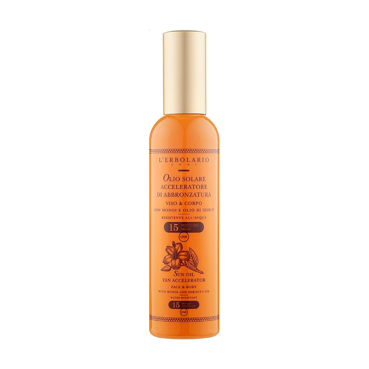 Олія для засмаги L'Erbolario Sun Oil Tan Accelerator Face &amp; Body для обличчя та тіла, SPF 15, 100 мл